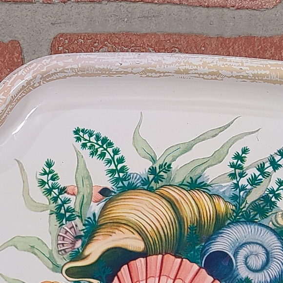 Vintage seashells metal tip tray Elite mini tray Made in England - Picture 4 of 8